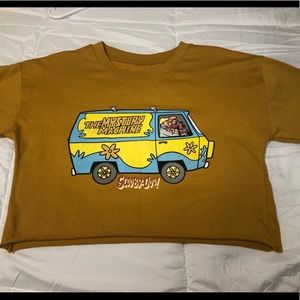 Scooby-Doo Design Crop Top Mustard Sz XS